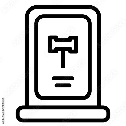 Hammer Auction House Line Icon