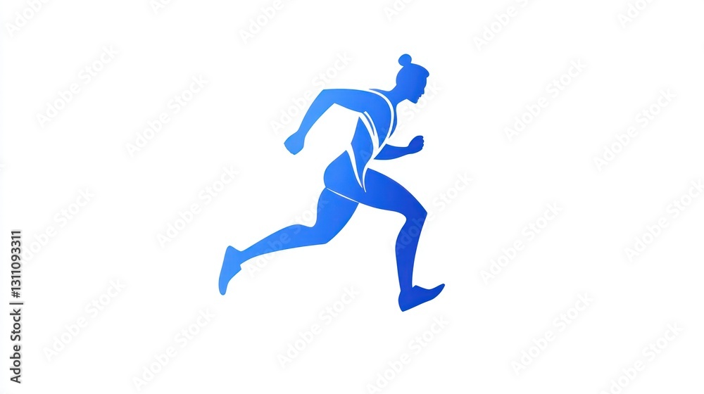 Running female athlete silhouette, active lifestyle, fitness, sport Running female athlete silhouette, active lifestyle, fitness, sport