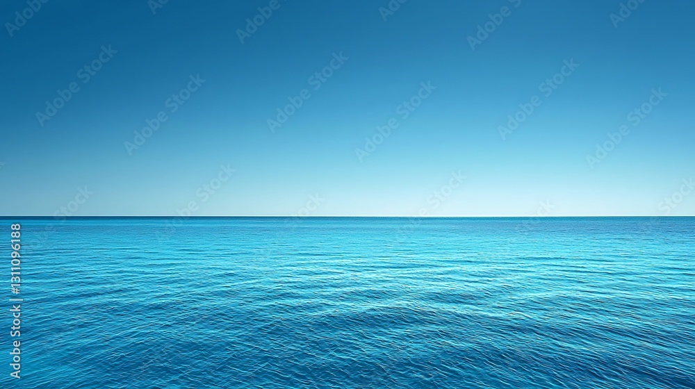 Fototapeta premium Serene Blue Ocean Peaceful Water Sky Nature Background