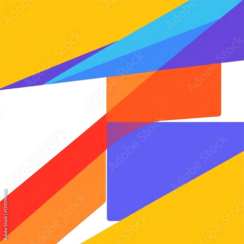 Free Download Bold Geometric Illustration with Sharp Lines and Complementary Colors on White Background - GFXLoad