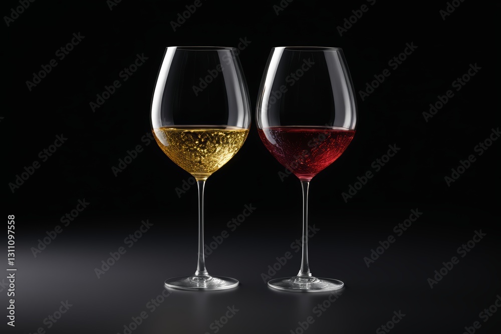 there are two wine glasses with different colored wines in them there are two wine glasses with different colored wines in them