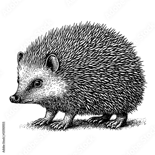 Intricate hedgehog illustration perfect for tattoo art and unique packaging designs