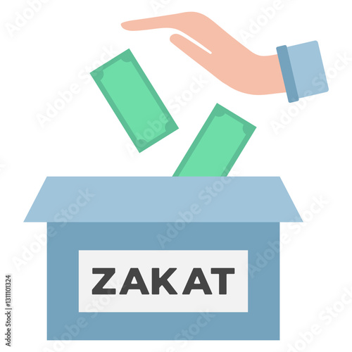 Zakat Flat Illustration