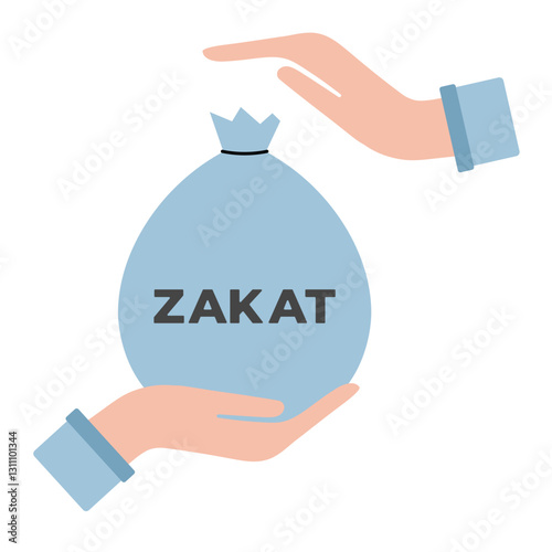 Zakat Flat Illustration