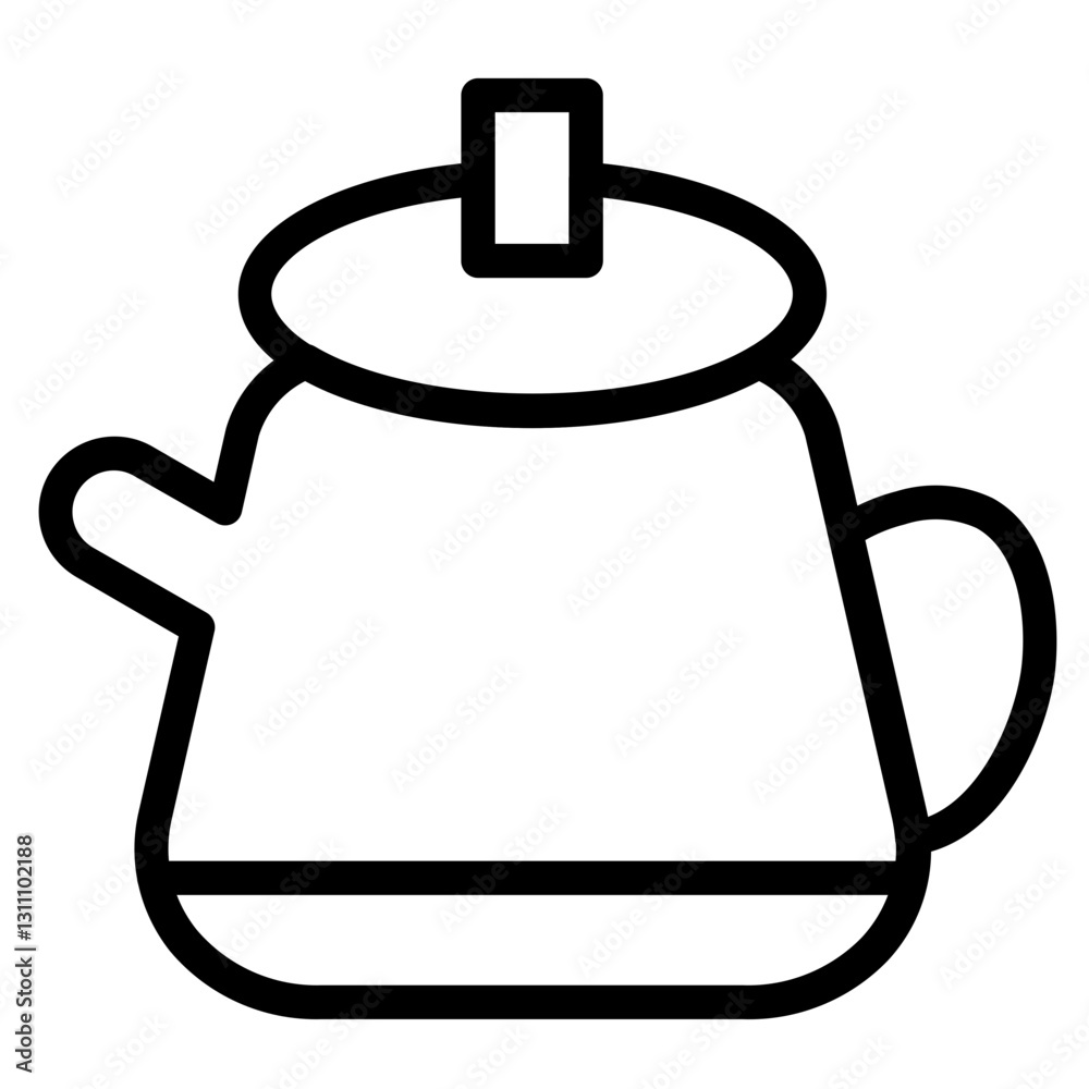 Obraz premium Teapot Kettle Kitchen Line Icon