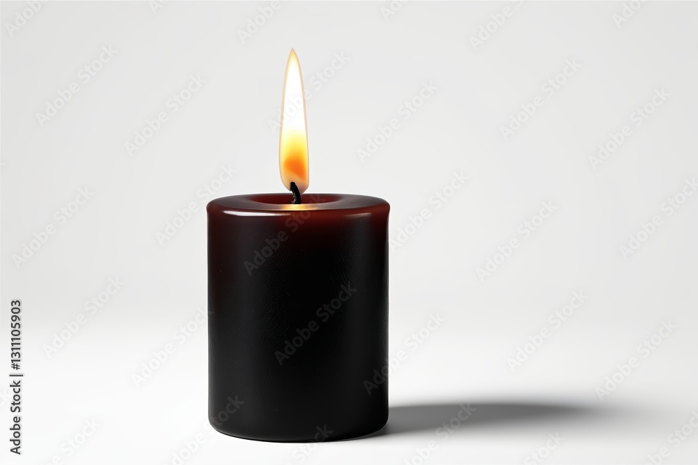 there is a candle that is lit and is on a white surface there is a candle that is lit and is on a white surface