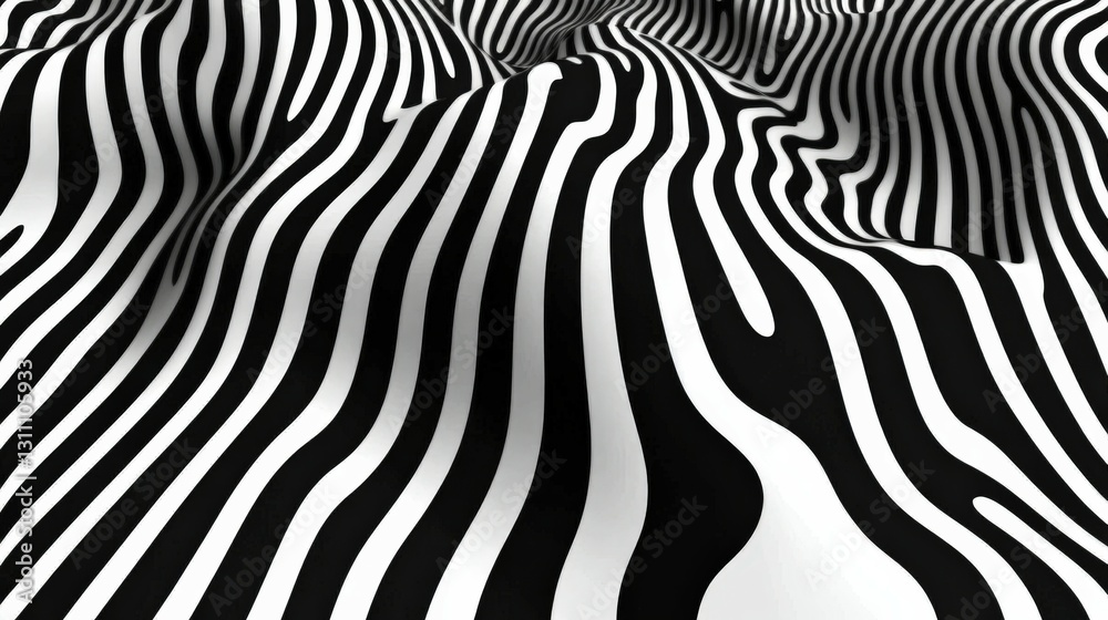Striking black and white wavy patterns create a dynamic visual effect in abstract art form showcasing bold lines Striking black and white wavy patterns create a dynamic visual effect in abstract art form showcasing bold lines
