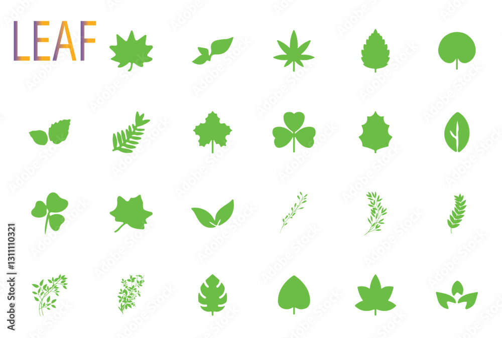 leaf icon set leaf icon set