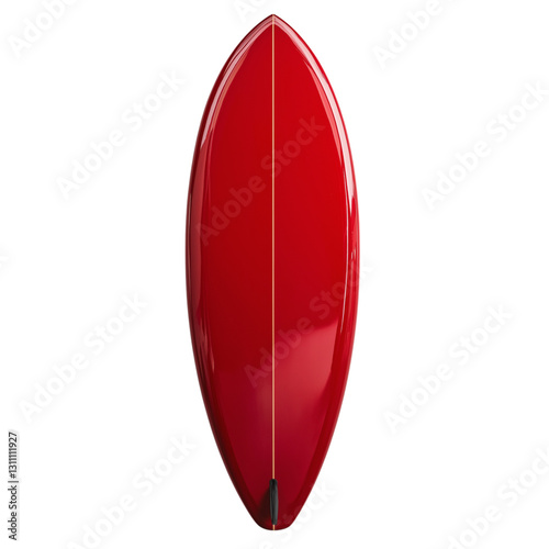 Red Surfboard isolated on transparent background Generative Ai.