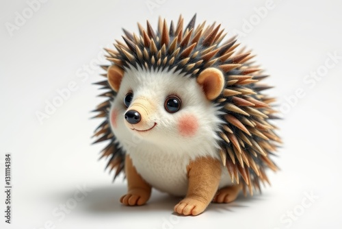 there is a small hedgehog that is sitting on a white surface