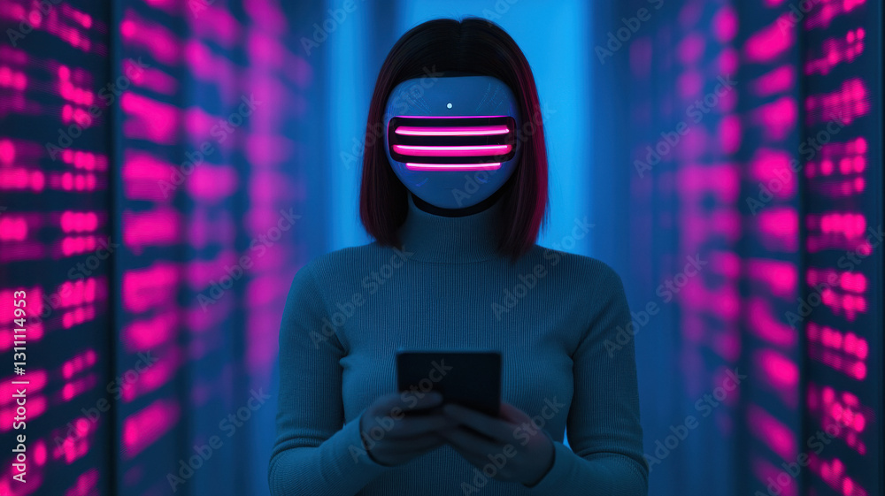 cinematic shot of a user interacting with an AI chatbot on a smartphone, typing a query, futuristic customer support interface, soft lighting