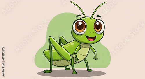 Adorable Cartoon Grasshopper Illustration