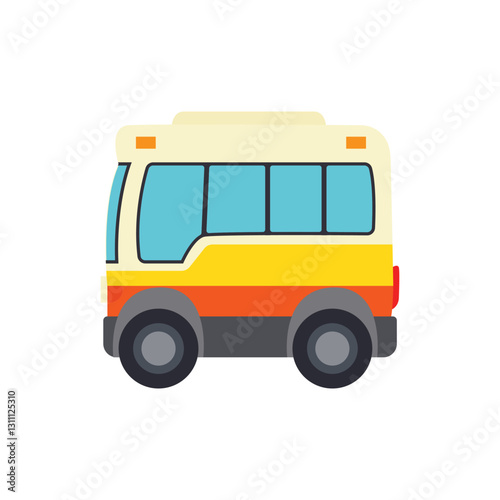 Yellow bus vector transport travel illustration emoji