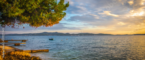 sunset on the Croatian beach in Bibinje
