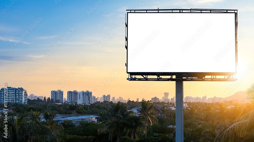 Fototapeta premium Empty Billboard at Sunset