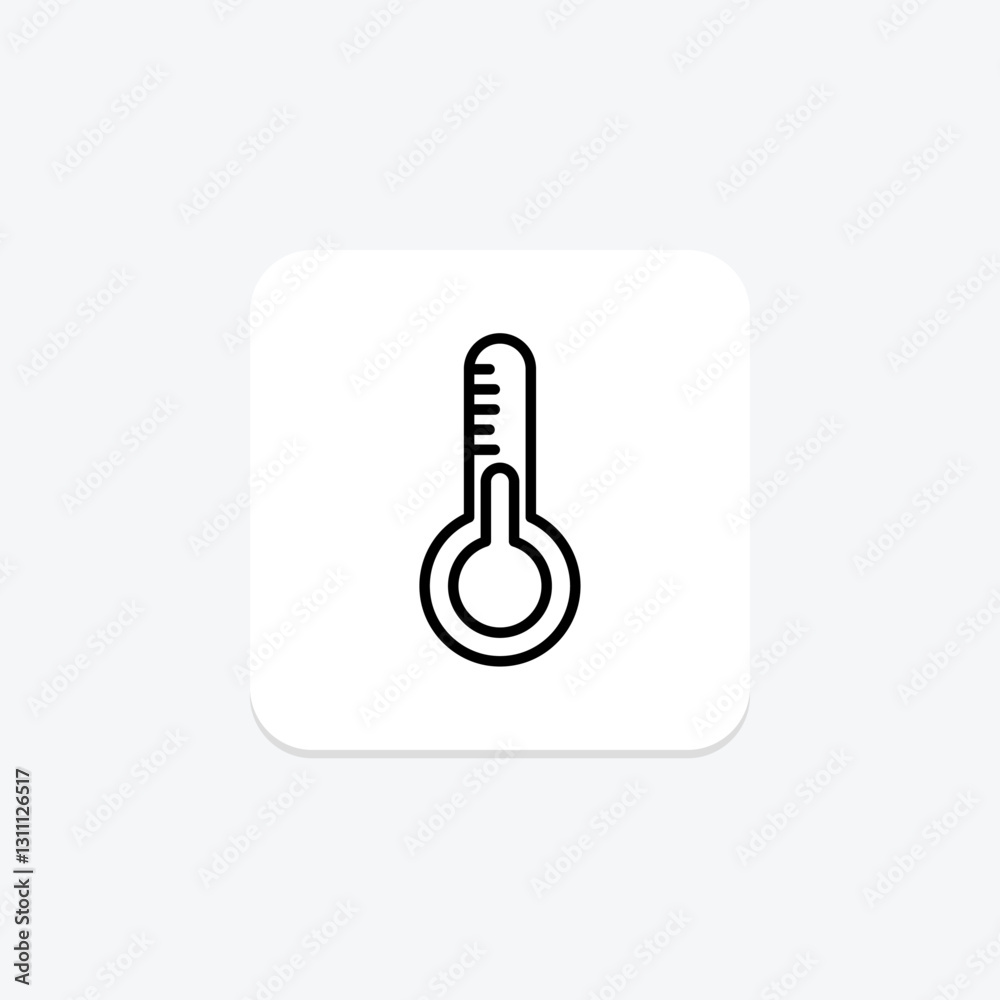Thermometer line icon, vector, pixel perfect, illustrator file Thermometer line icon, vector, pixel perfect, illustrator file