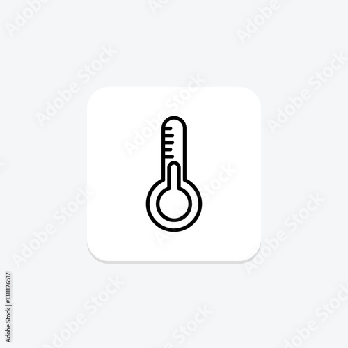 Thermometer line icon, vector, pixel perfect, illustrator file