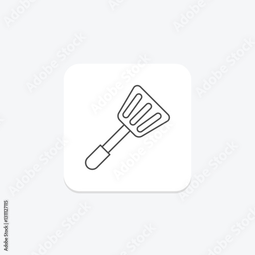 Spatula thinline icon, vector, pixel perfect, illustrator file