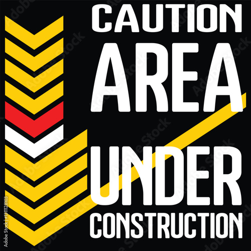 Caution, Area Under Construction board vector