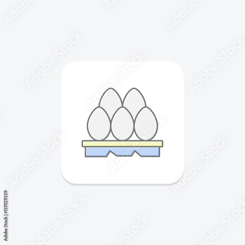 Eggs lineal color icon, vector, pixel perfect, illustrator file