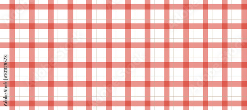 Red and white plaid fabric checkered texture background