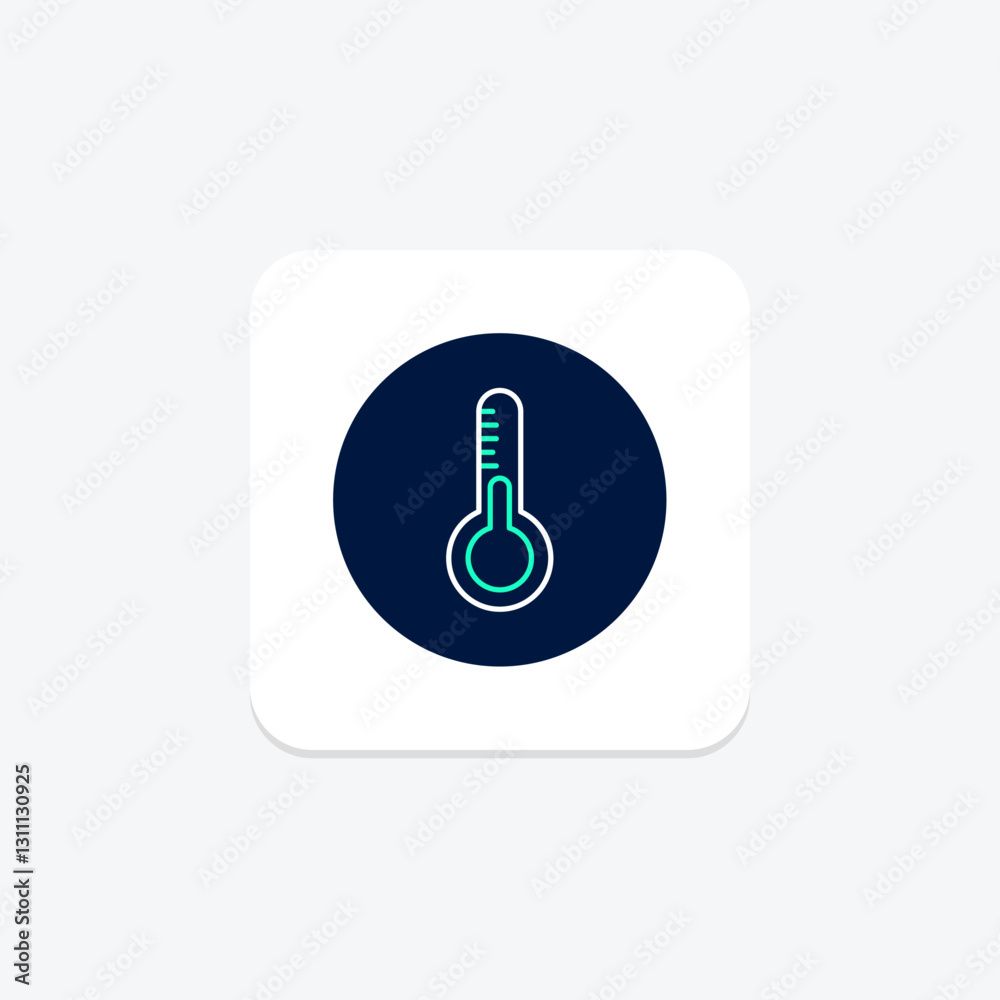Thermometer neonglow, vector, pixel perfect, illustrator file