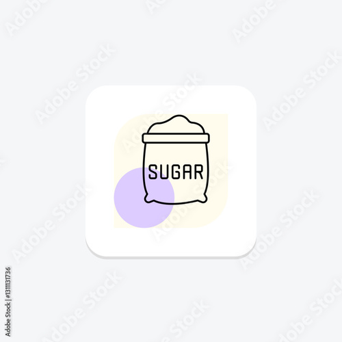 Sugar minimal outline, vector, pixel perfect, illustrator file
