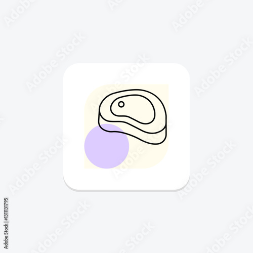 Meat minimal outline, vector, pixel perfect, illustrator file