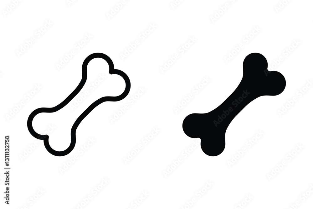 bone icon in modern flat design isolated on white background, vector illustration for web site or mobile app bone icon in modern flat design isolated on white background, vector illustration for web site or mobile app