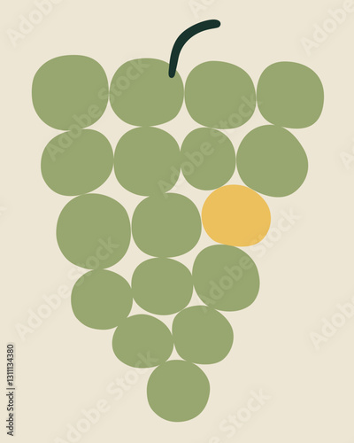 yellow grapes among green grapes