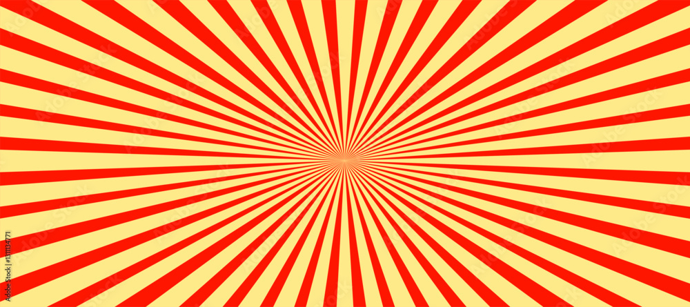 Fototapeta premium Red and yellow sunburst background 