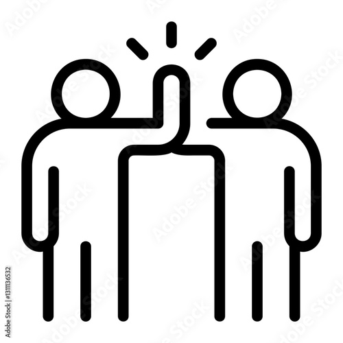 high five line icon