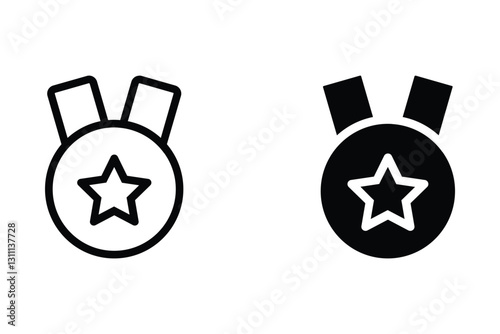 Medal icon set. for mobile concept and web design. vector illustration