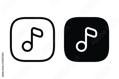 Music note icons set. for mobile concept and web design on white background