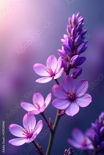 Lavender blossoms and petals isolated, vibrant purple hues, field, tranquility