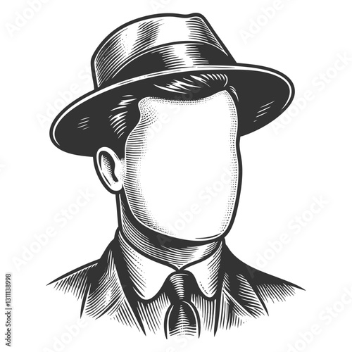 Faceless Man vector illustration