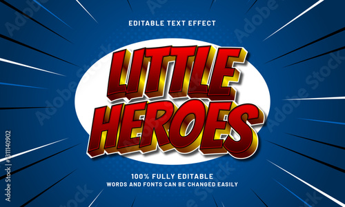 little heroes editable text effect with a comic and kids text style