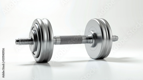 Clean background with a dumbbell on the ground