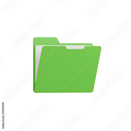 Bright Green Digital File Folder Icon Isolated on Black Background Data Clean Design Symbol System  