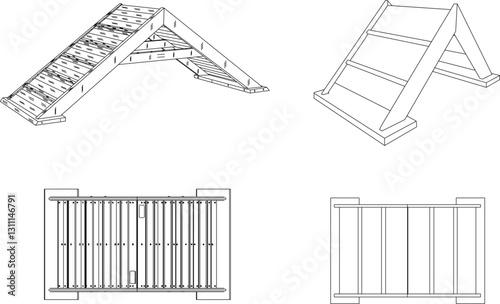 vector illustration sketch design of toy for pet dog agility game