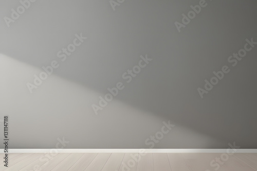 empty room with shadow on grey wall