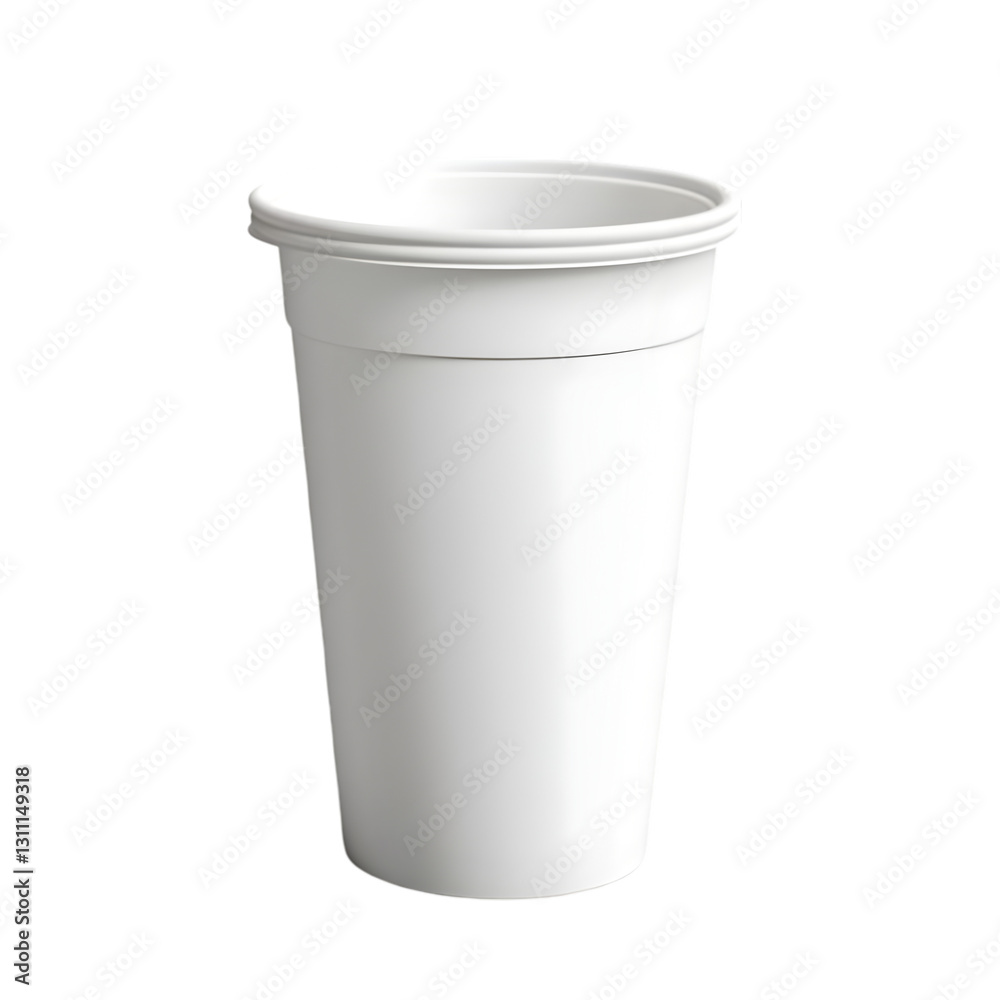 A clean, white disposable cup suitable for serving beverages at events, parties, or casual gatherings. A clean, white disposable cup suitable for serving beverages at events, parties, or casual gatherings.