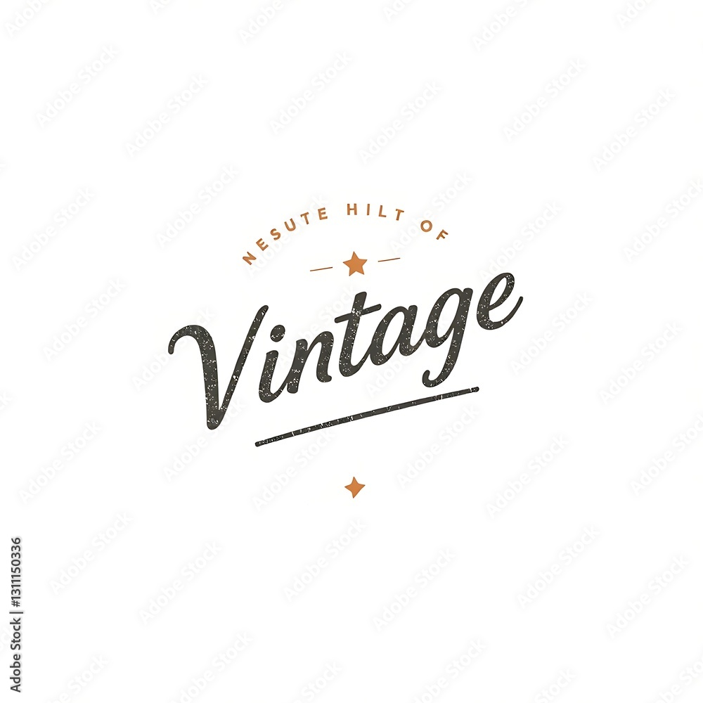 Vintage Retro Illustrative Graphic with Distressed Texture on Off-White Background