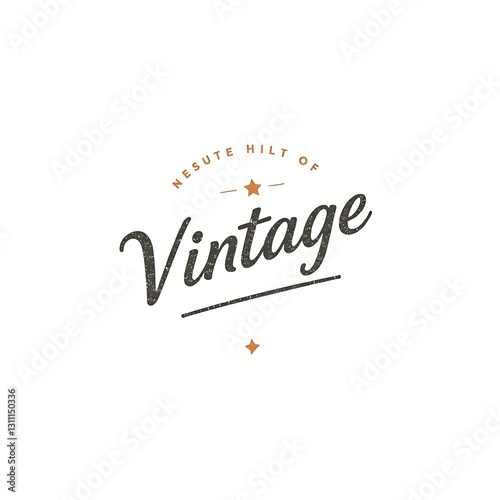 Obraz na płótnie Vintage Retro Illustrative Graphic with Distressed Texture on Off-White Background w salonie