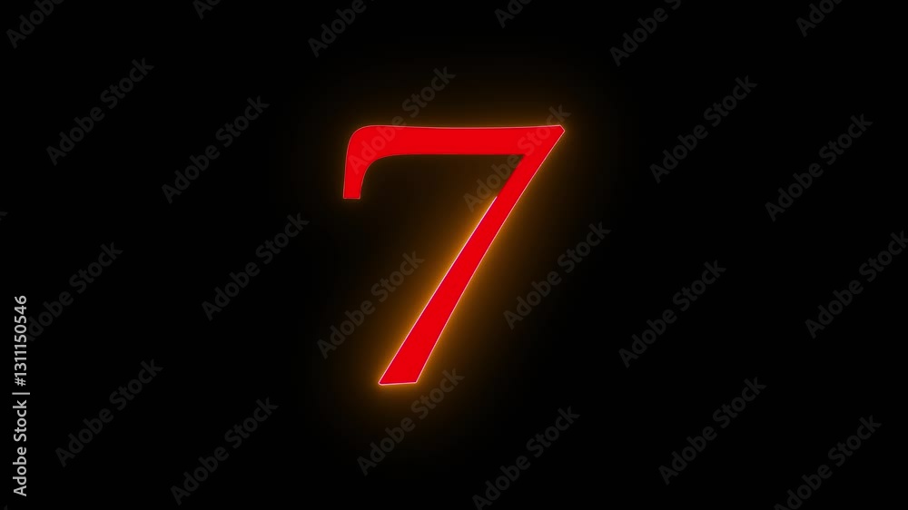 neon text 7 number countdown icon background neon text 7 number countdown icon background
