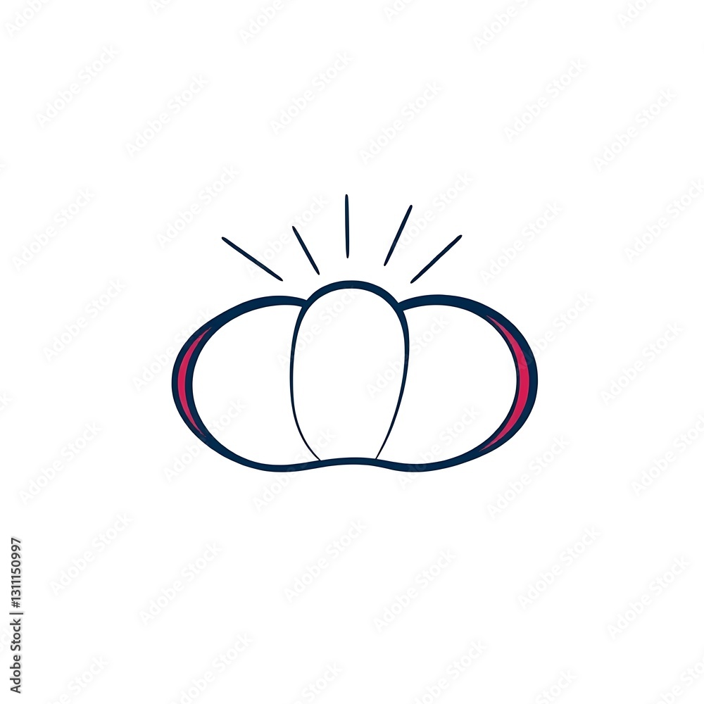 Whimsical Bold Line Art with Saturated Colors on White Background