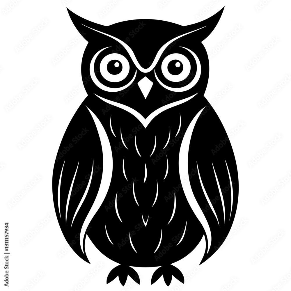 Fototapeta premium owl vector shilhouette single icon 