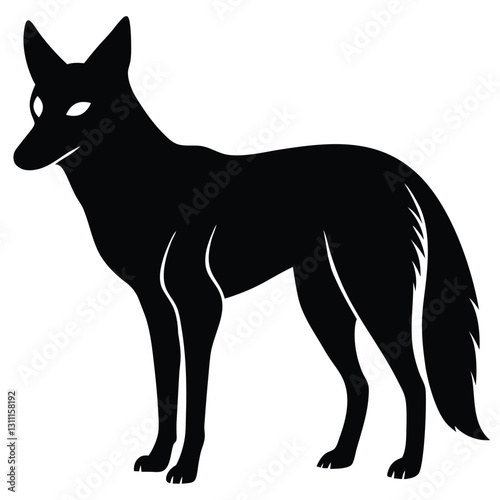 Stylized jackal silhouette for creative logos and branding