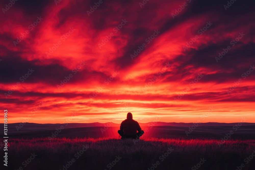 Fototapeta premium Sunrise Meditation on Prairie