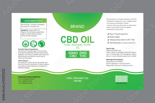CBD oil label template